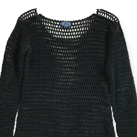 Scoop NYC Black Cotton Crochet Sweater, size S - Picture 7 of 11